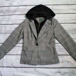 NWOT WILD FABLE PLAID HOODIE BLAZER XS